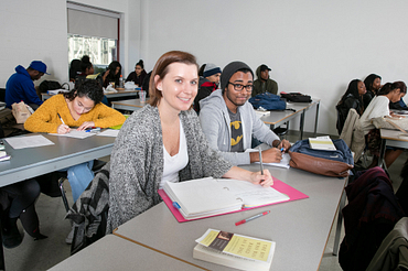 Photo of international students in class